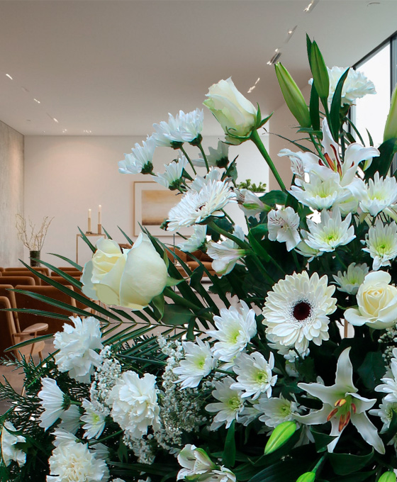 Corona de flores para tanatorios