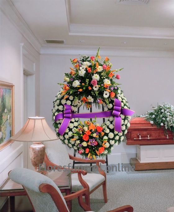 Corona de flores para tanatorios