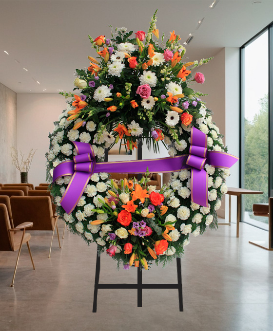Corona de flores para tanatorios